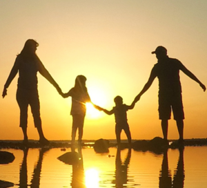 family at beach