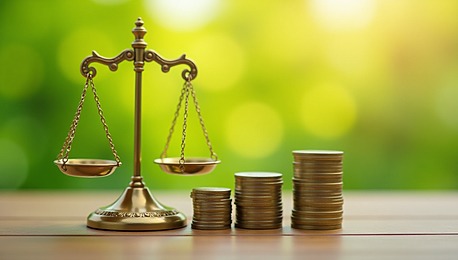 scale with coins for asset protection